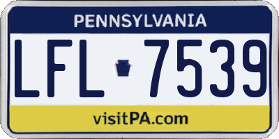 PA license plate LFL7539
