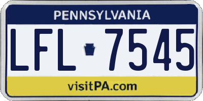 PA license plate LFL7545