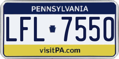 PA license plate LFL7550