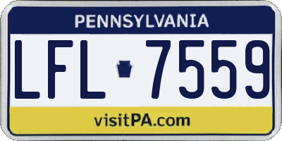 PA license plate LFL7559