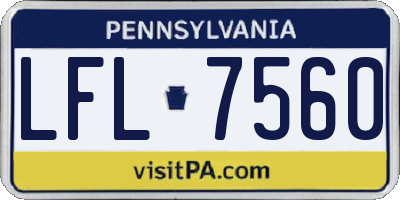 PA license plate LFL7560