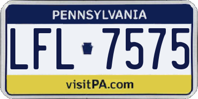 PA license plate LFL7575