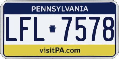 PA license plate LFL7578