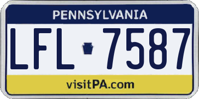 PA license plate LFL7587