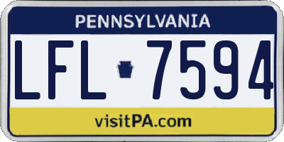 PA license plate LFL7594