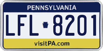 PA license plate LFL8201