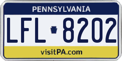 PA license plate LFL8202