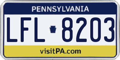 PA license plate LFL8203