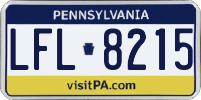 PA license plate LFL8215