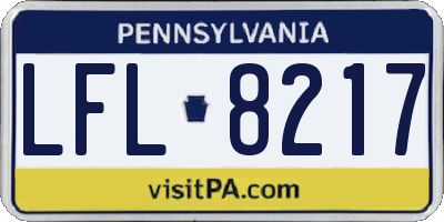 PA license plate LFL8217