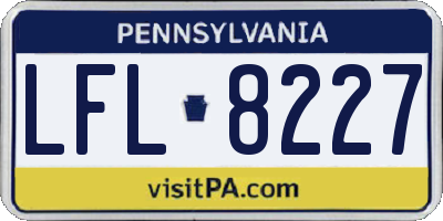 PA license plate LFL8227