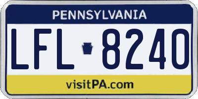 PA license plate LFL8240