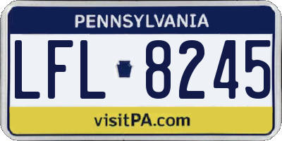 PA license plate LFL8245