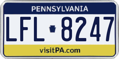 PA license plate LFL8247