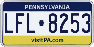 PA license plate LFL8253