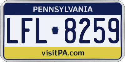PA license plate LFL8259