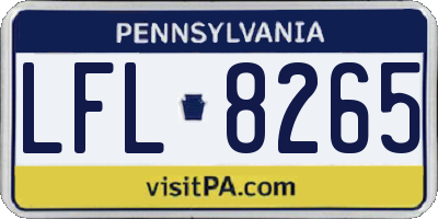 PA license plate LFL8265