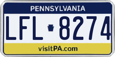 PA license plate LFL8274