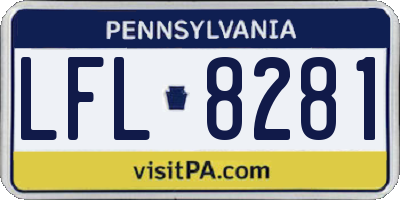 PA license plate LFL8281