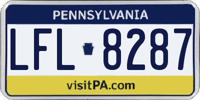 PA license plate LFL8287