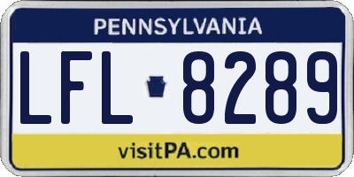 PA license plate LFL8289