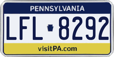 PA license plate LFL8292