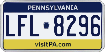 PA license plate LFL8296
