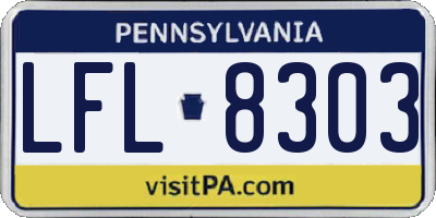 PA license plate LFL8303