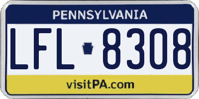 PA license plate LFL8308
