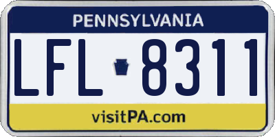 PA license plate LFL8311