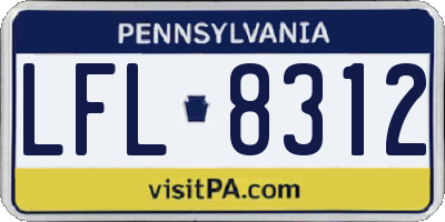 PA license plate LFL8312