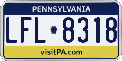 PA license plate LFL8318