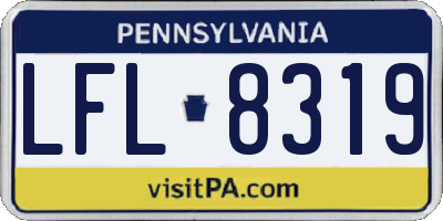 PA license plate LFL8319