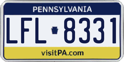 PA license plate LFL8331