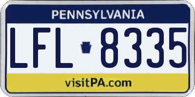 PA license plate LFL8335