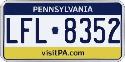 PA license plate LFL8352