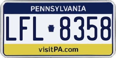 PA license plate LFL8358
