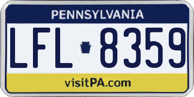 PA license plate LFL8359