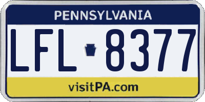 PA license plate LFL8377