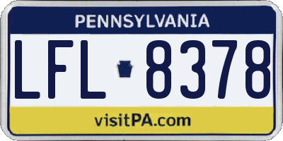 PA license plate LFL8378