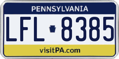 PA license plate LFL8385