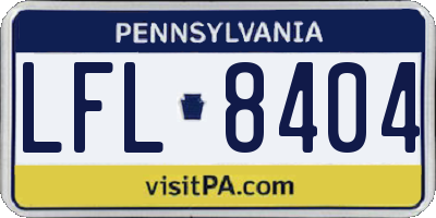 PA license plate LFL8404