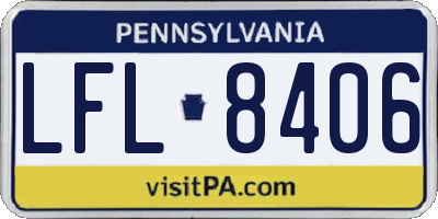 PA license plate LFL8406