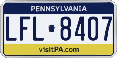 PA license plate LFL8407