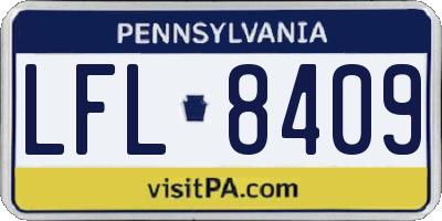 PA license plate LFL8409