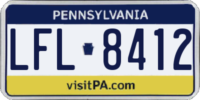 PA license plate LFL8412