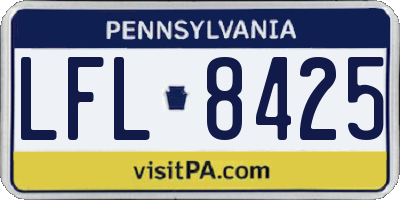 PA license plate LFL8425