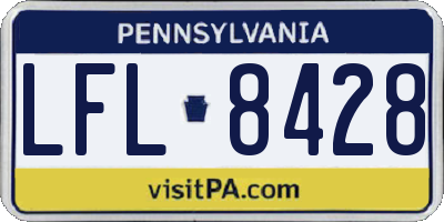 PA license plate LFL8428
