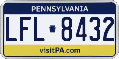 PA license plate LFL8432