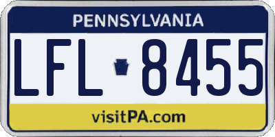 PA license plate LFL8455